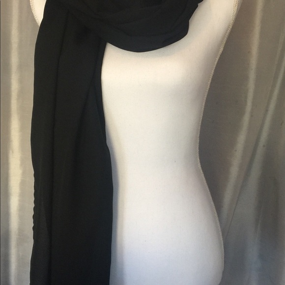 Black Chiffon scarf,wrap,shawl,72”x31” - Picture 3 of 4